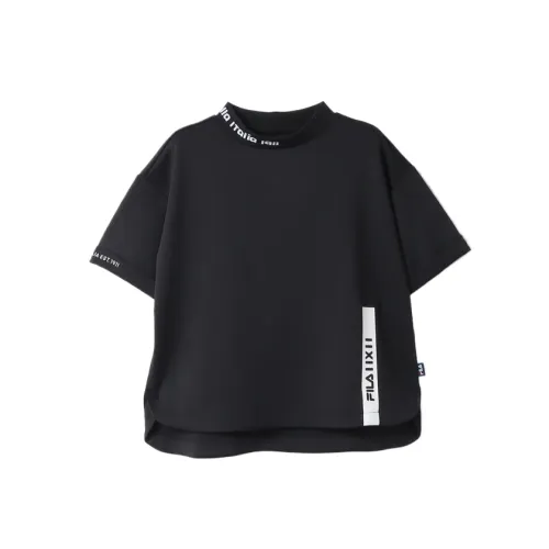 FILA Golf Shirts Women's Black Stand Collar Moderate