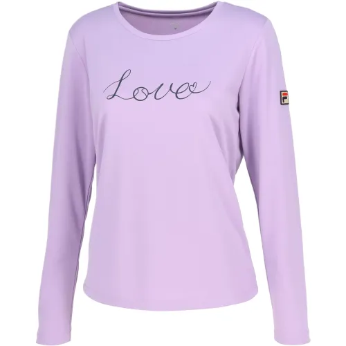 FILA T Shirts Women's Light Purple Crew Neck Moderate