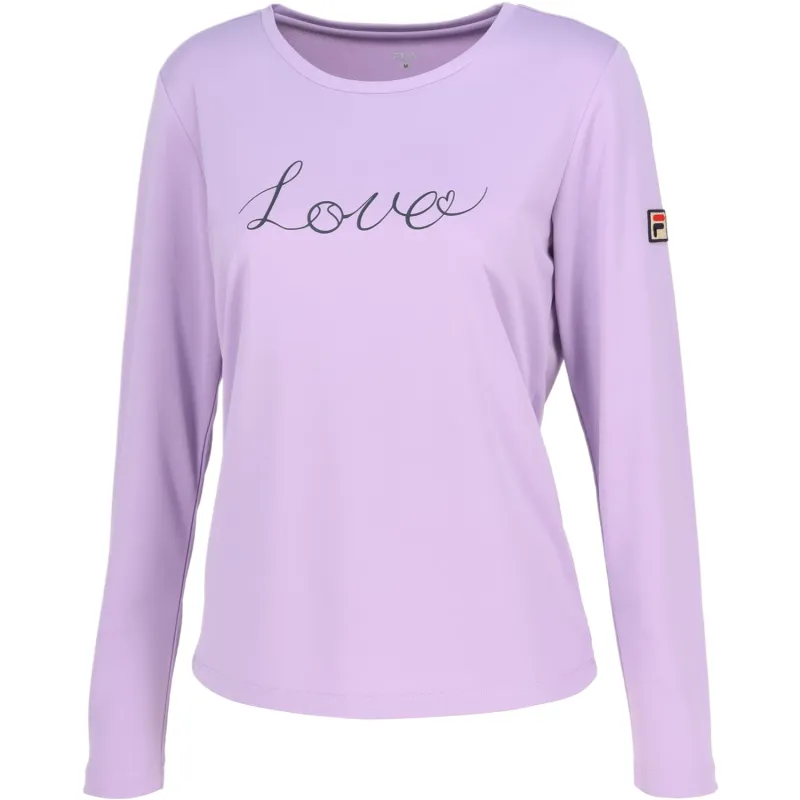 FILA T Shirts Women's Light Purple Crew Neck Moderate