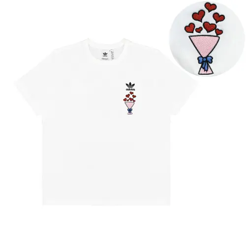 Adidas Originals Extraordinary American Vintage Loose Fit Crew Neck Short Sleeved T Shirts Unisex White