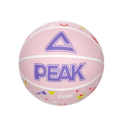 Peak Indoor and Outdoor Universal Children's Model No. 5 Children's Basketball Macaron Pink Rubber Signature Class Frame Wear-Resistant, Dirty Resistant and Good-looking