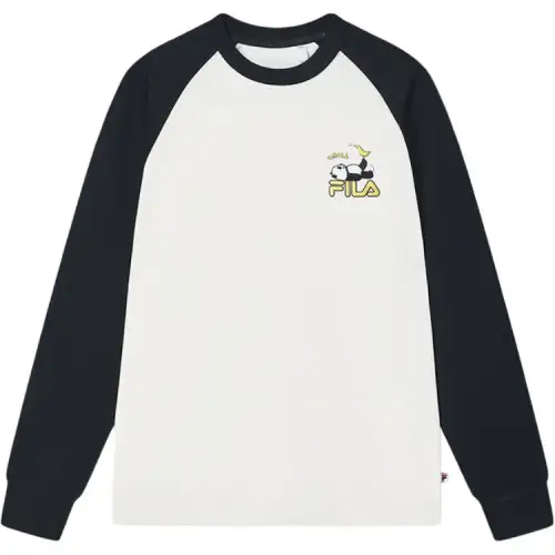FILA Heritage T Shirts Unisex Jet Black BK Crew Neck Moderate