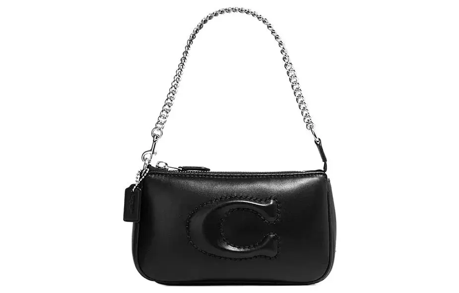 COACH Nolita Sheepskin Clutch Handbag Women's Black