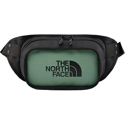 THE NORTH FACE 2L Fanny Pack Outdoor Bag Leather Gray Green Unisex