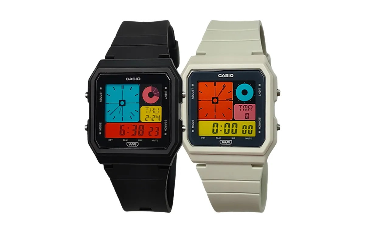 CASIO Custom Collection Quartz Movement Resin Strap Watch Unisex Black Dial