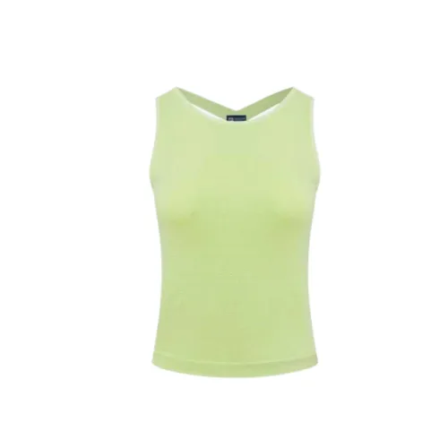 FILA Tank Tops Women's Grass Green LIE Crew Neck Moderate Straight Fit