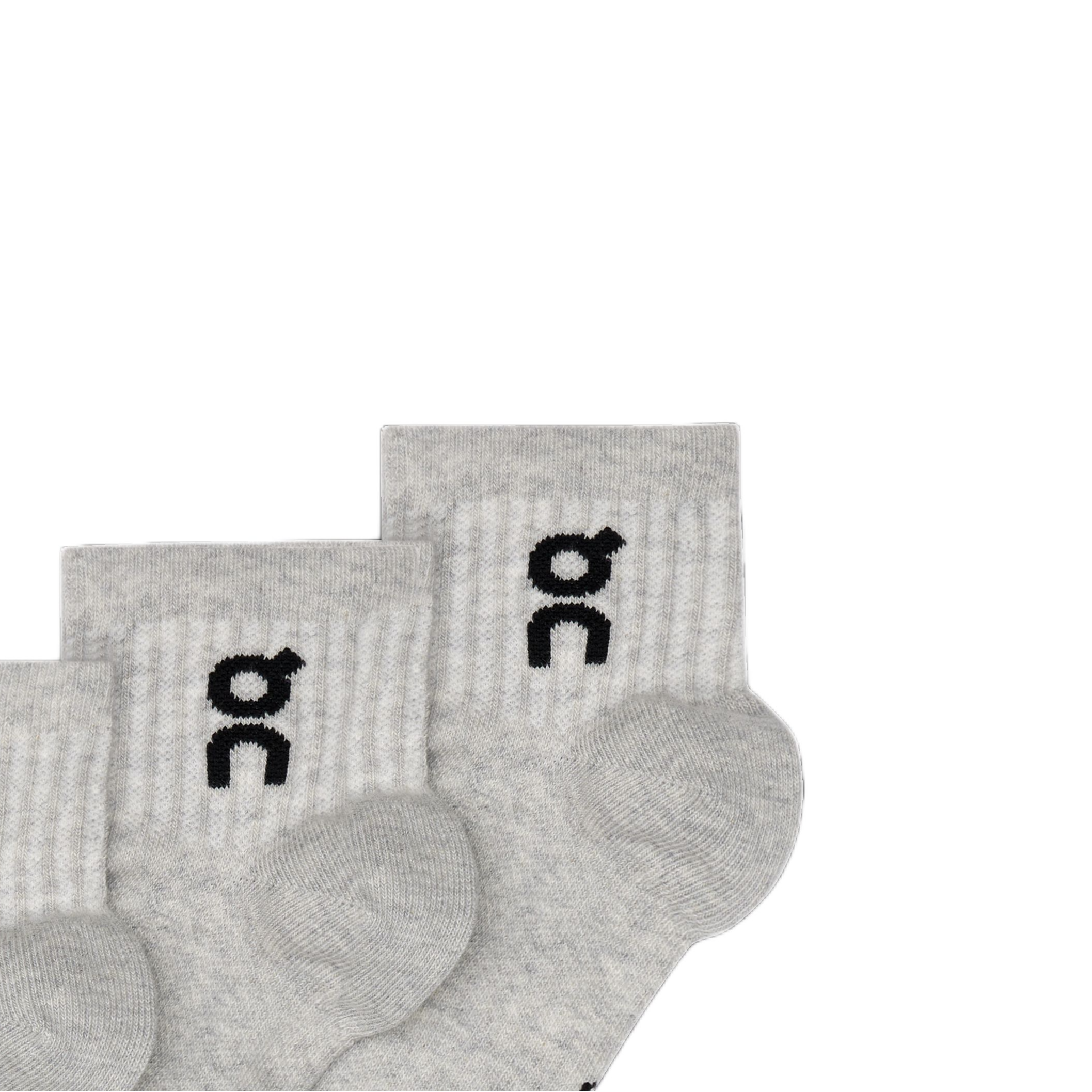 On Logo Sock Mid 3P Crew Socks Unisex 3 Pack Heather Gray