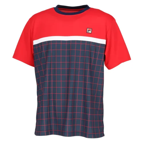 FILA Tennis Tops Men's Red Crew Neck Moderate