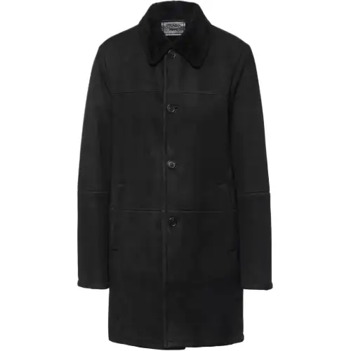 PRADA Coats Men's Black Moderate
