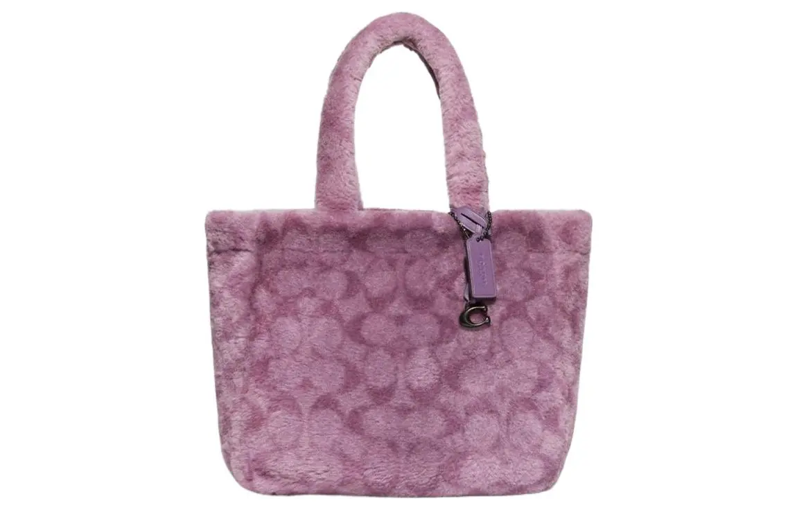 COACH Shearling Tote Bag, Shopping Bag, Handbag, Shoulder Bag, Crossbody Bag Large Women's Purple