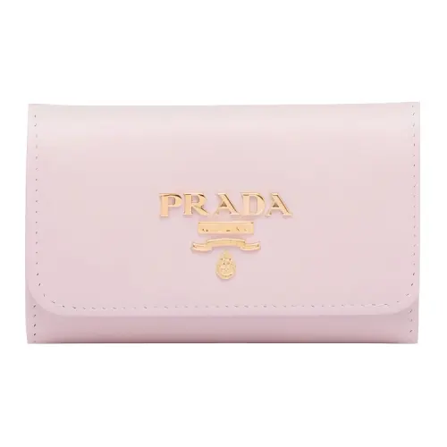 PRADA Saffiano Leather Key Pouch Women's Pink