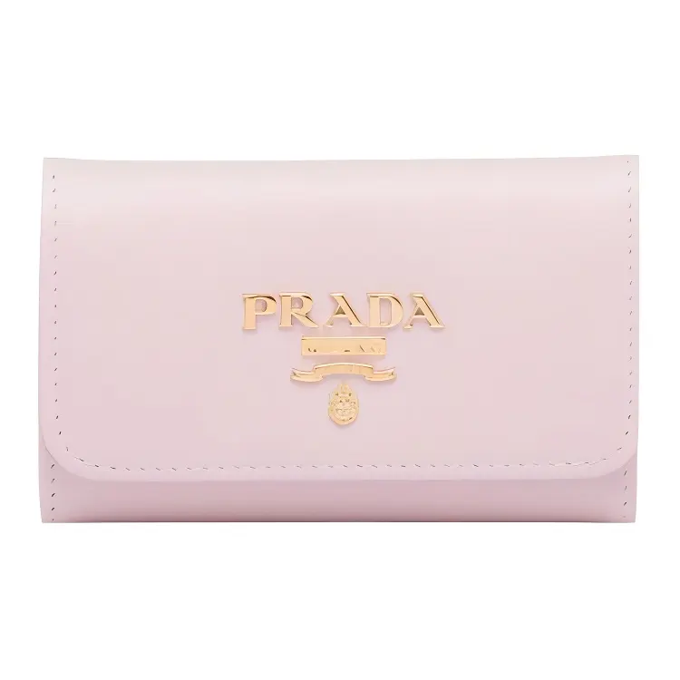 PRADA Saffiano Leather Key Pouch Women's Pink