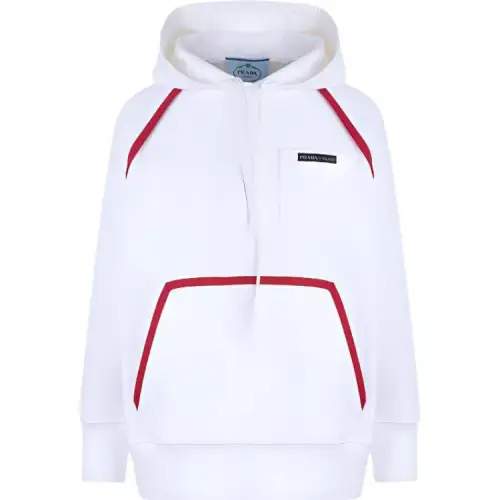 PRADA Sweatshirts Women's White Hooded Moderate Regular