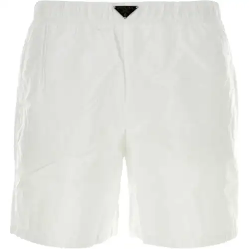 PRADA Triangle Logo Mid Rise Swim Shorts