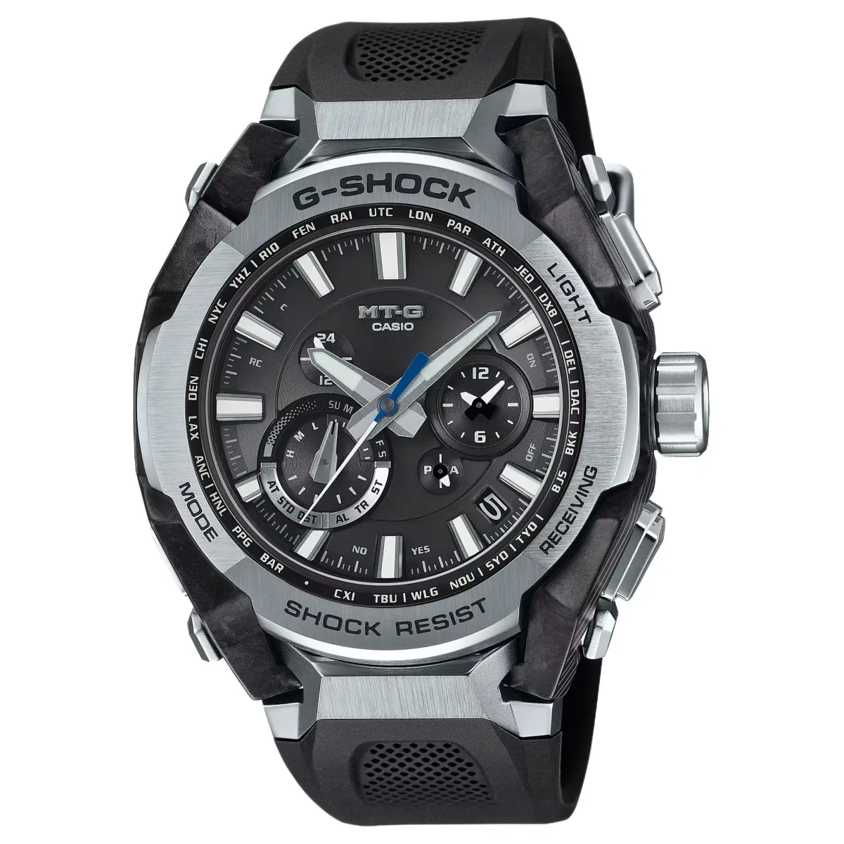 CASIO MT G Solar Quartz Movement Resin Strap Watch Men's Watches Black Dial