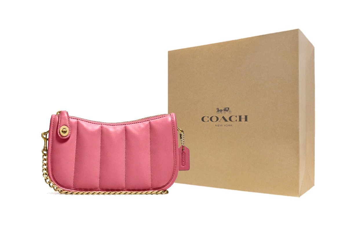 Женская сумка COACH Swinger 20 (клубнично-красная) — фото 4