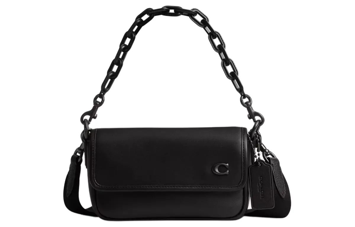 COACH Charter Leather Crossbody Bags Small Women's Black