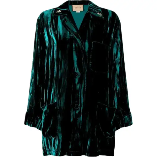 【ExclusivePrevious Season】velvet-effect three-pocket shirt