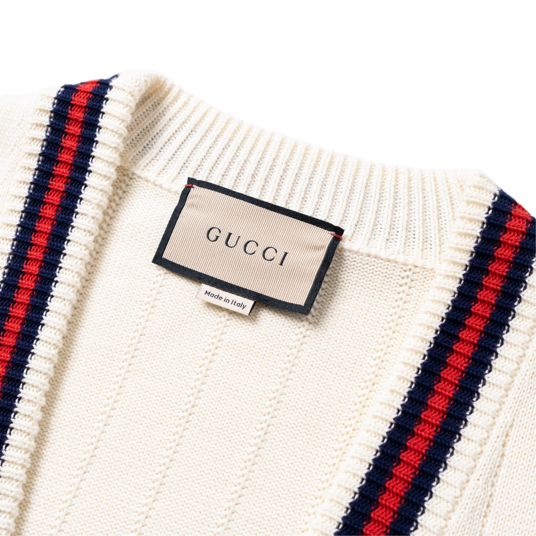 Мужской кардиган Gucci FW21 LogoV (слоновая кость) — фото 2