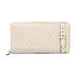 GUCCI Leather Wallet Women's White