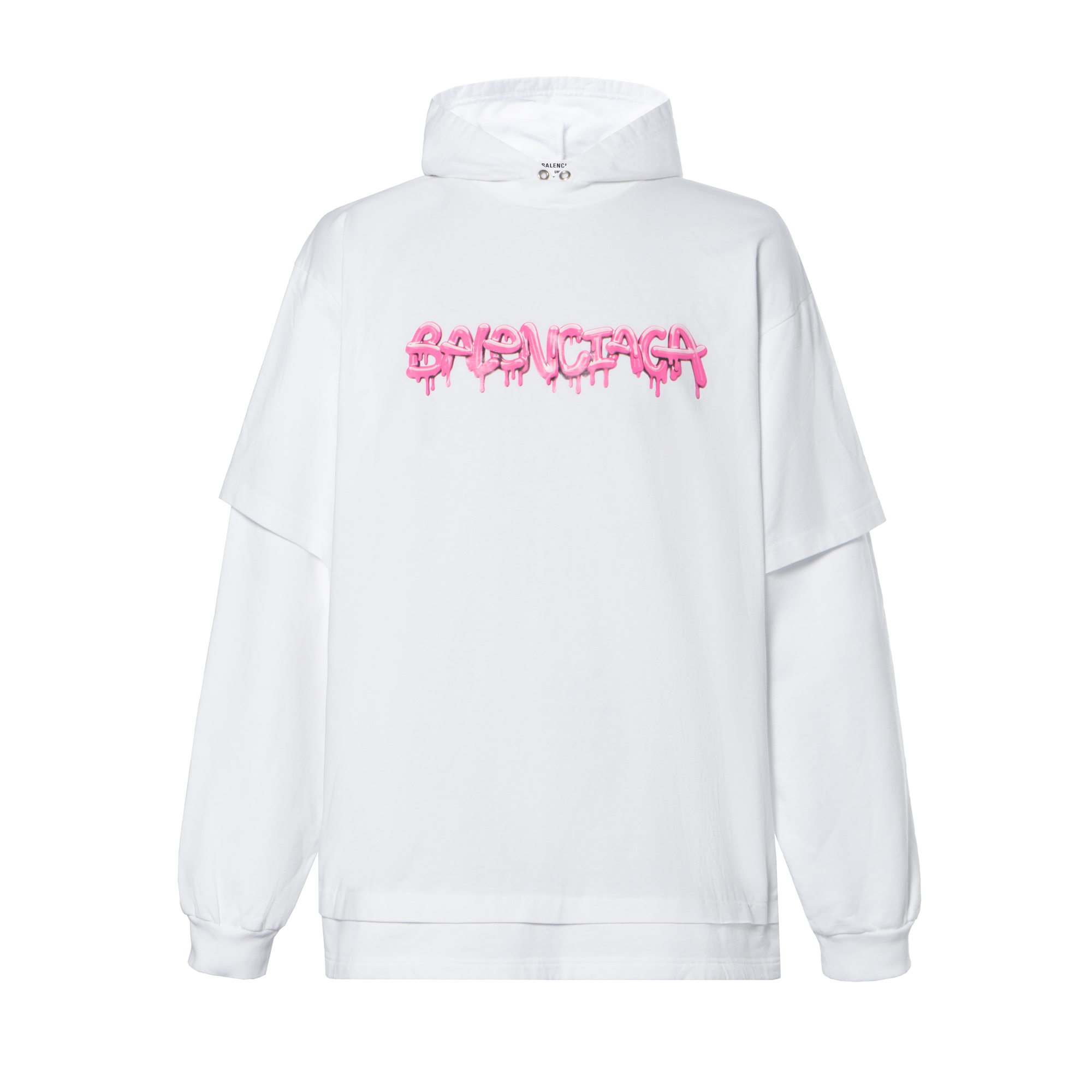 Мужское худи Balenciaga SS22 Logo Hoodie (белое)
