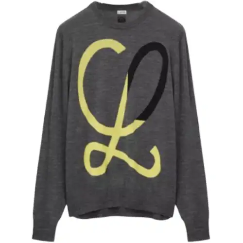 LOEWE Sweaters Men's Gray Crew Neck Moderate Other