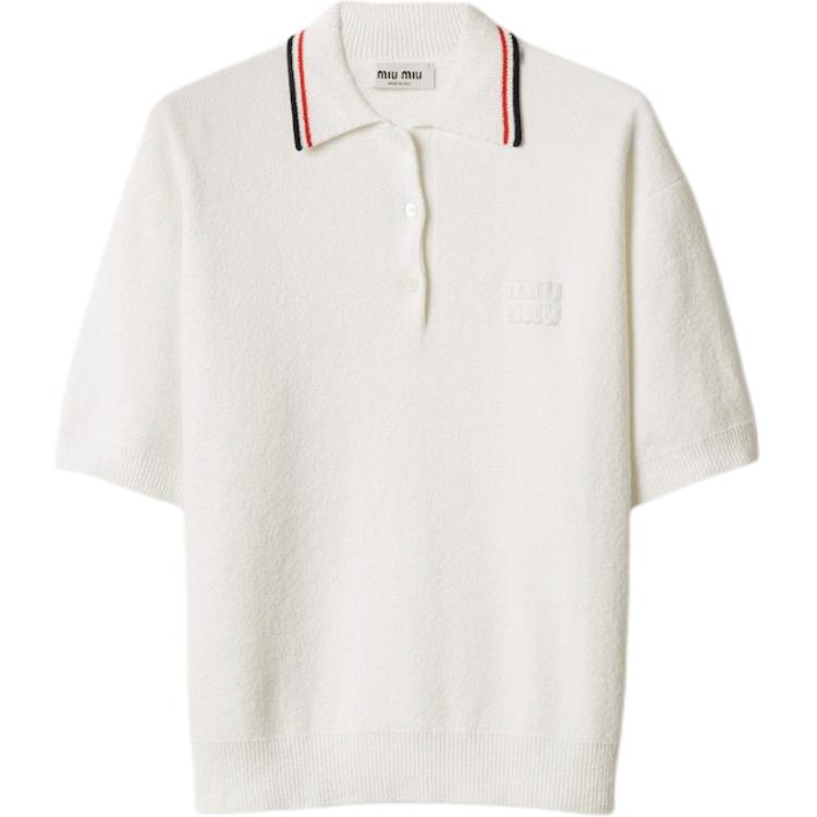 Женская футболка MIU MIU Polo Shirt (белая)