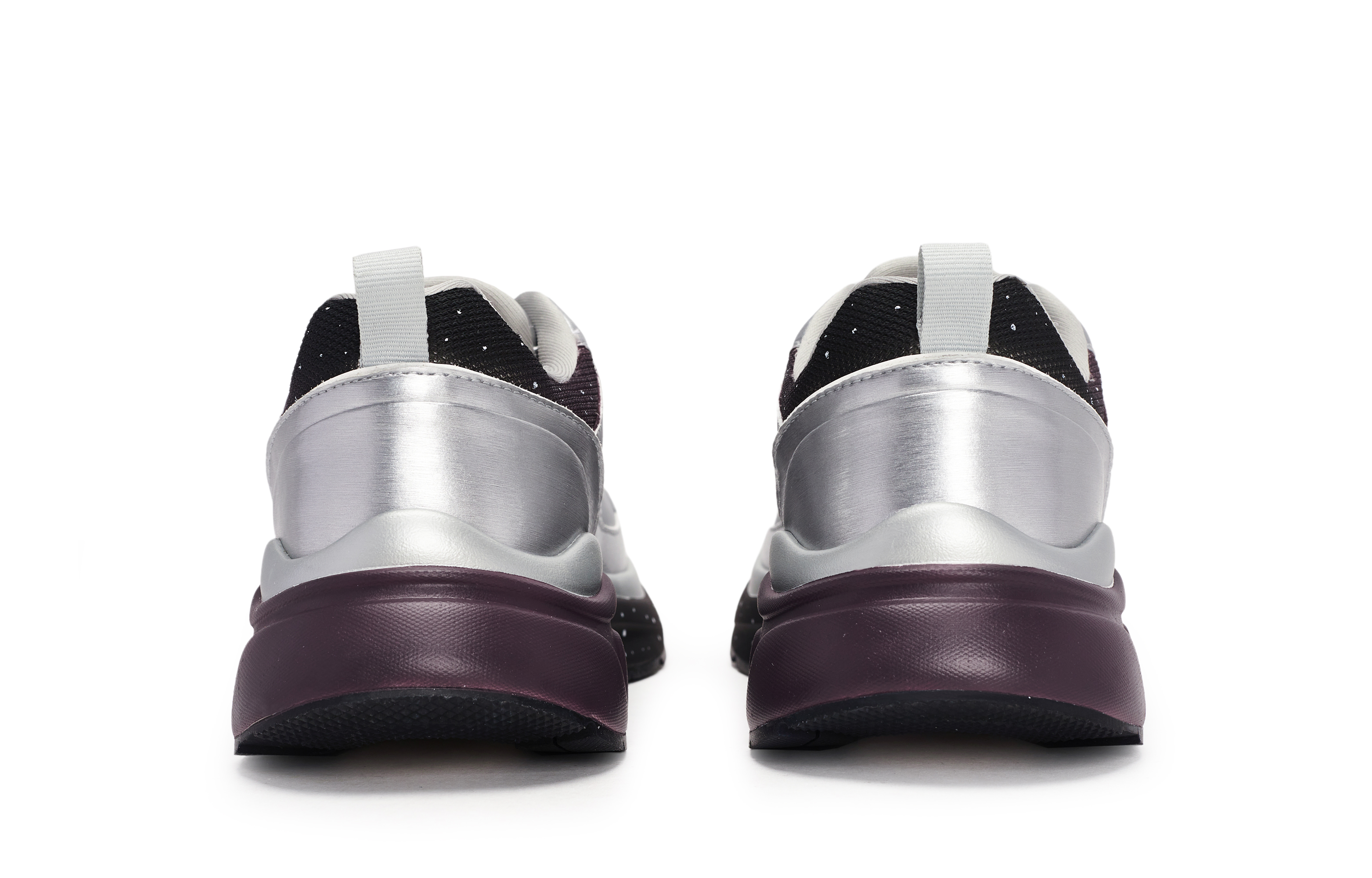 MLB Fast Ball Classic Monogram Abrasion Resistant Low top Running Shoes Unisex Black Silver Purple