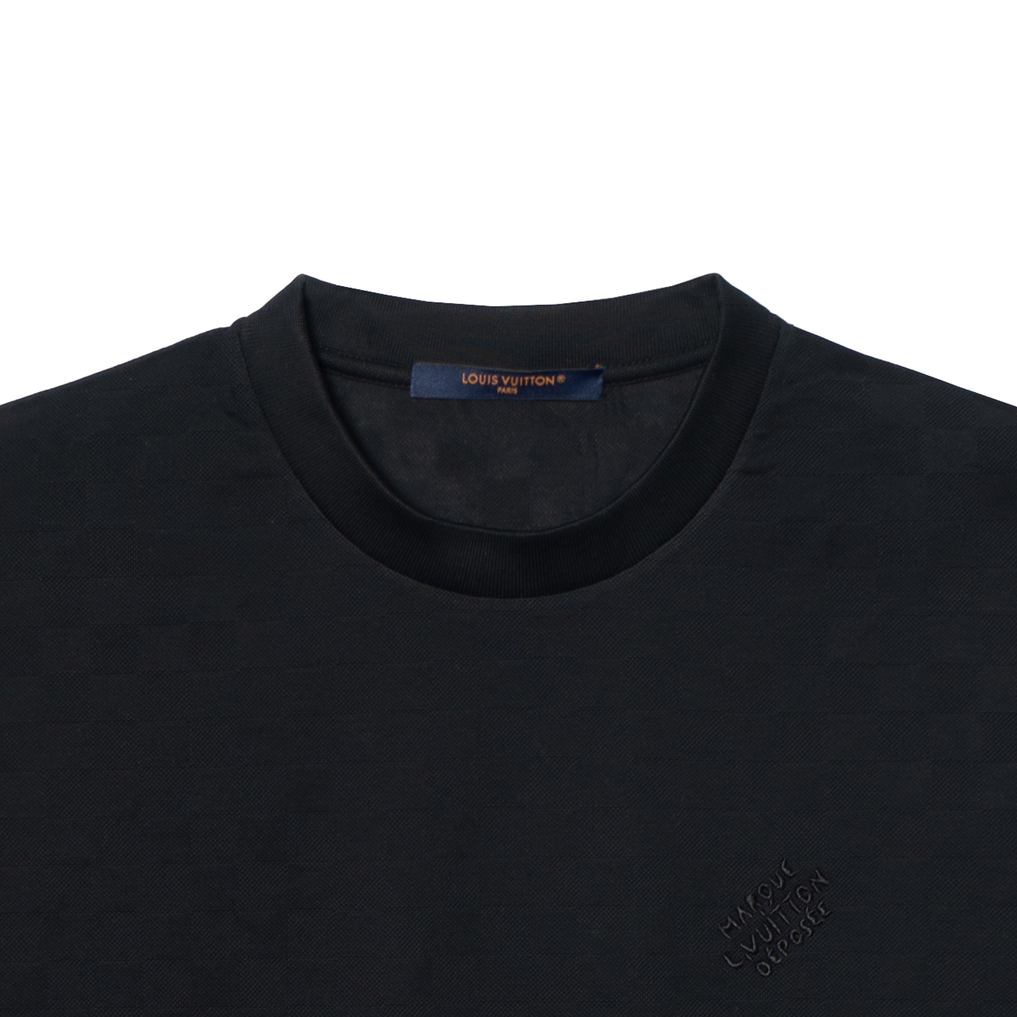 Мужская футболка Louis Vuitton Embroidered Letter Tee (черная) — фото 7