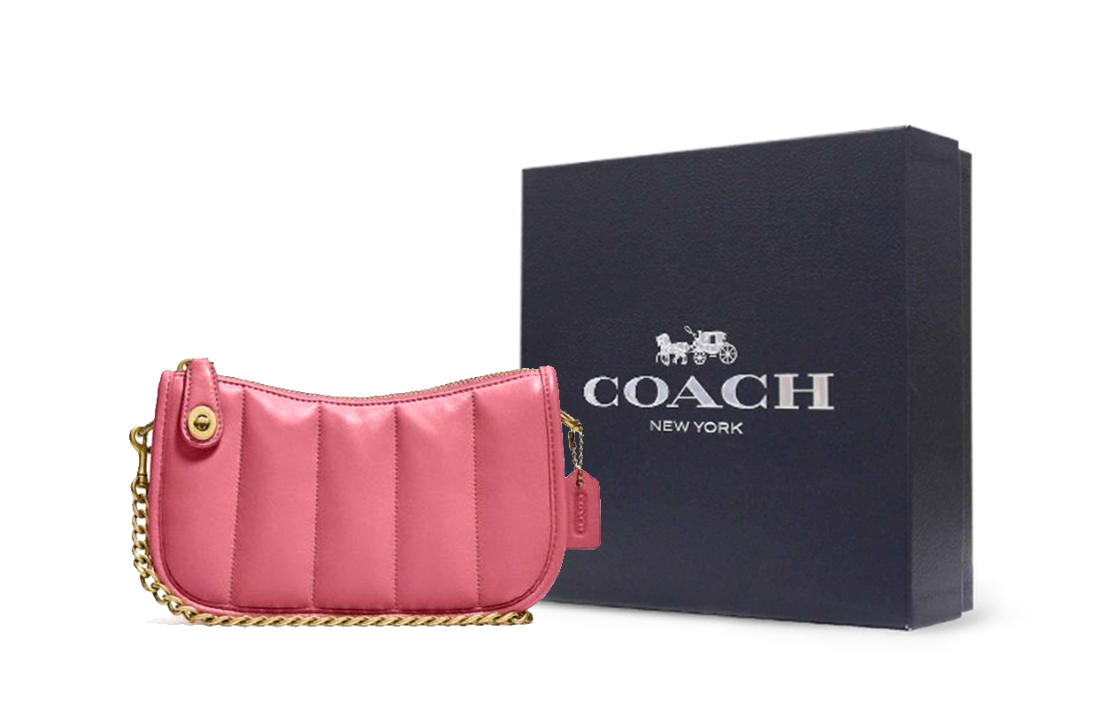 Женская сумка COACH Swinger 20 (клубнично-красная) — фото 5