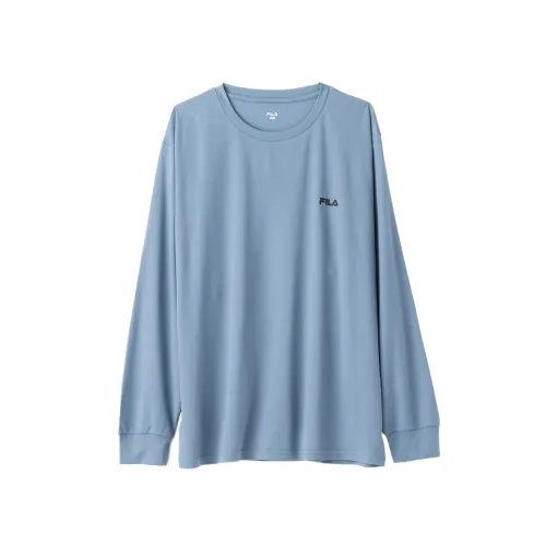 FILA T Shirts Men's Blue Crew Neck Moderate Straight Fit