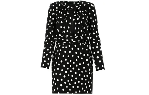 SAINT LAURENT Plunging Knot Mini Dress