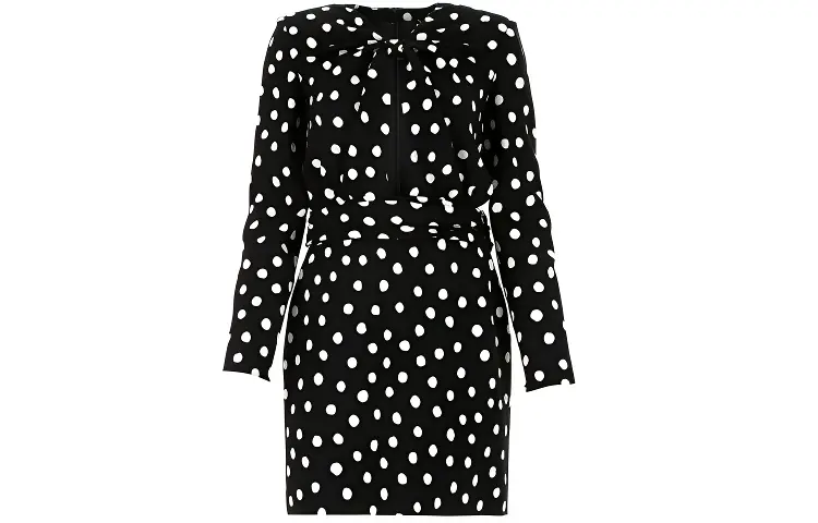 SAINT LAURENT Plunging Knot Mini Dress