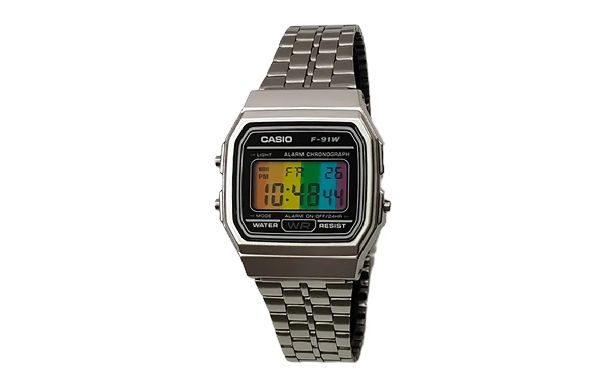 CASIO Custom Collection Quartz Movement Stainless Steel Strap Watch Men's Watches Black Dial