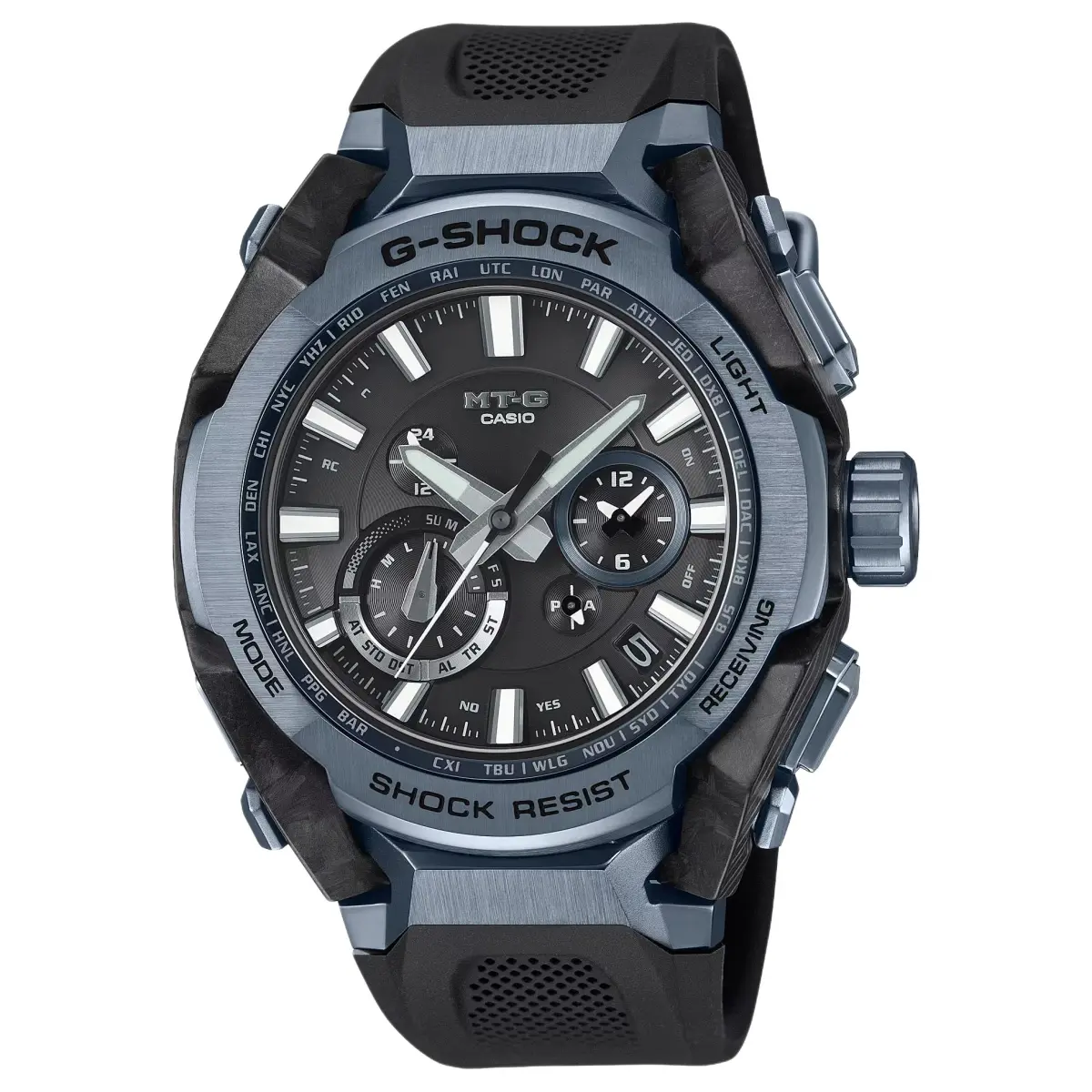 CASIO MT G 200m Waterproof Solar Quartz Movement Resin Strap Watch Men's Watches Black Dial