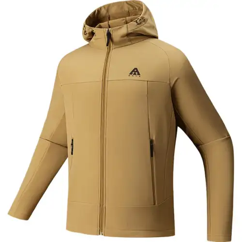 Anta Outdoor Collection Earthy Shell 3.0 Solid Color Athleisure Zippers Hooded Versatile Fleece Lined Thermal