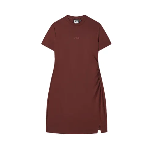 FILA ORIGINALE Short Sleeved Dress Women's Terracotta Red Brown