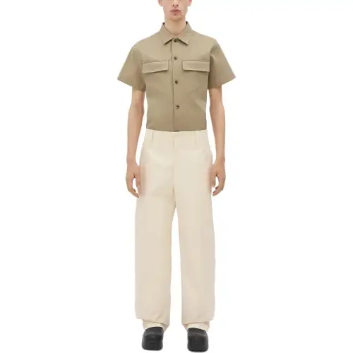 Bottega Veneta Shirts Men's Khaki Pointed Collar Moderate Other