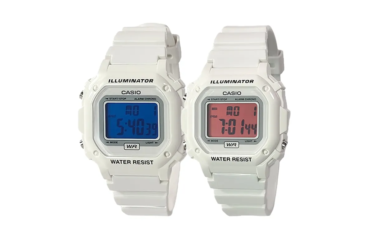 CASIO Custom Collection Electronic Movement Resin Strap Watch Men's Watches White Dial