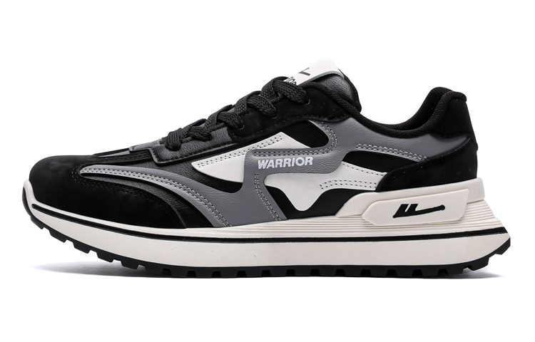 Warrior Pull Back Mesh Breathable Versatile Comfortable Trendy Sports Shoes Forrest Gump Shoes Lifestyle Casual Shoes Men and Women Same Style Black Gray