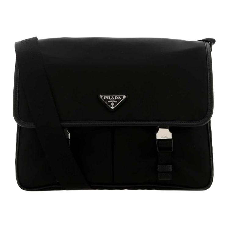 PRADA Prada, nylon shoulder bag, black one-shoulder bag for men and women, for beloved