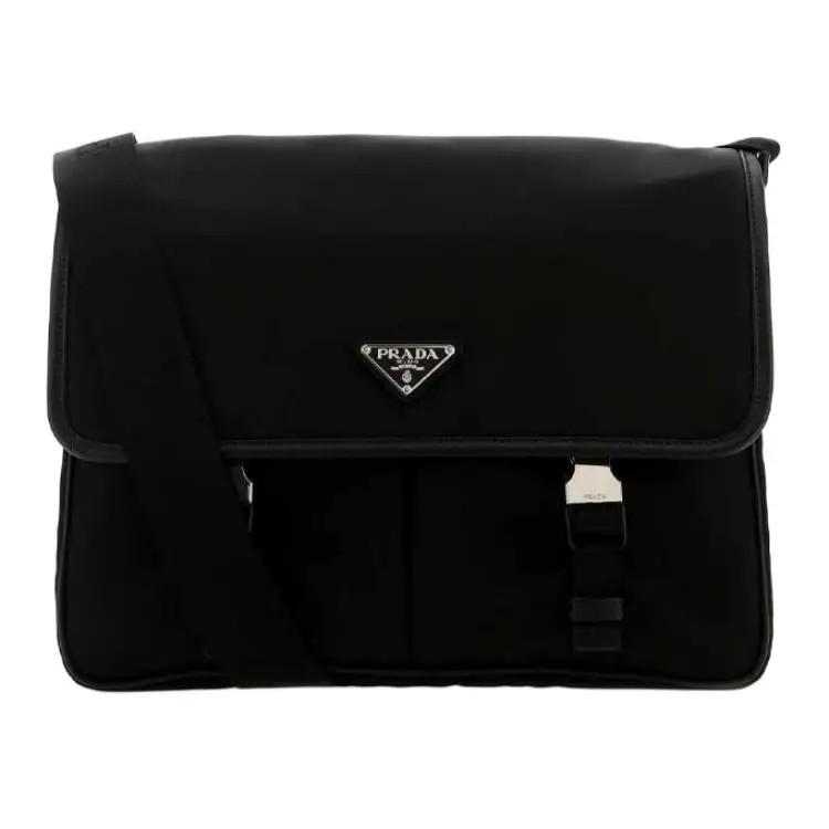 PRADA Nylon Fabric Crossbody Bag, Shoulder Bag Unisex Black