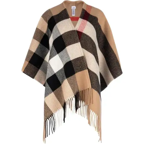 Burberry Check Wool Cashmere Cape