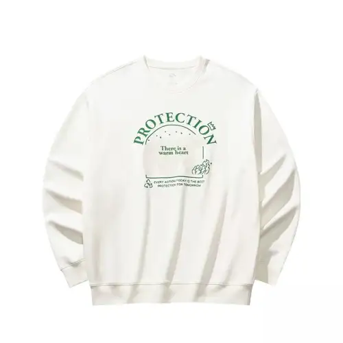 ANTA Sweatshirts Unisex Warm Jade White 1 Crew Neck Moderate Regular