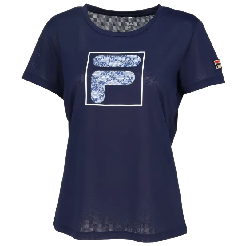 FILA Tennis Tops Women's Marine Blue Crew Neck Moderate