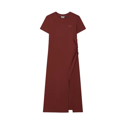 FILA ORIGINALE Short Sleeved Dress Women's Terracotta Red Brown BN