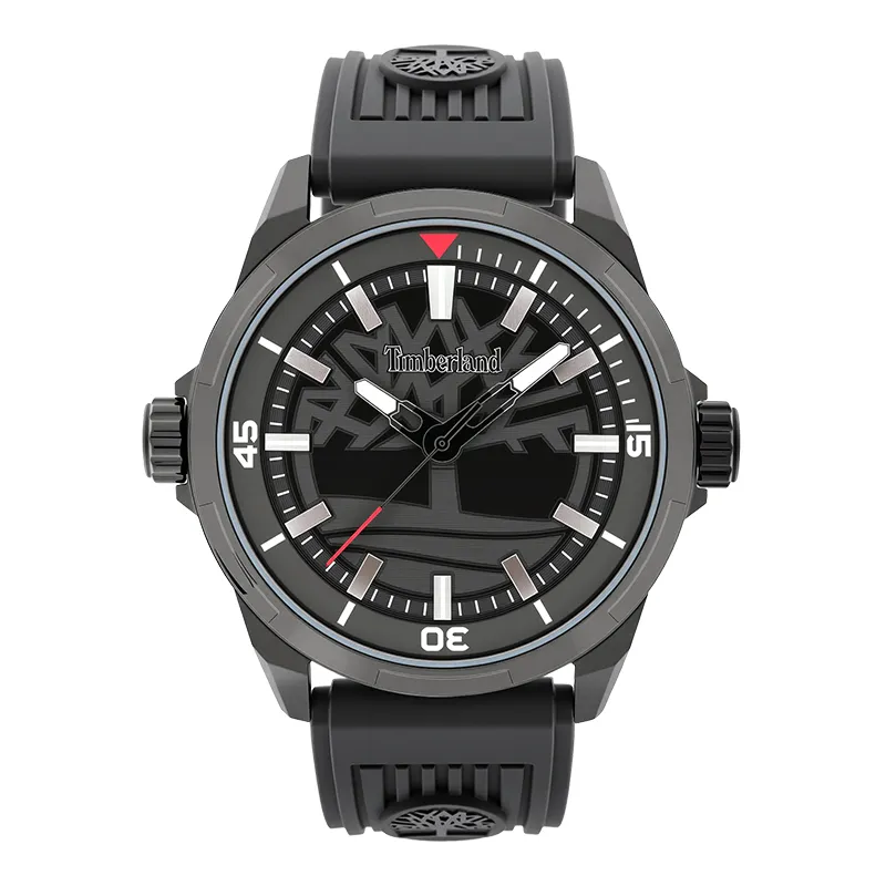 Timberland Bergeron Wrist Watches Quartz Movement Silicone Strap Black Dial Men's Watches