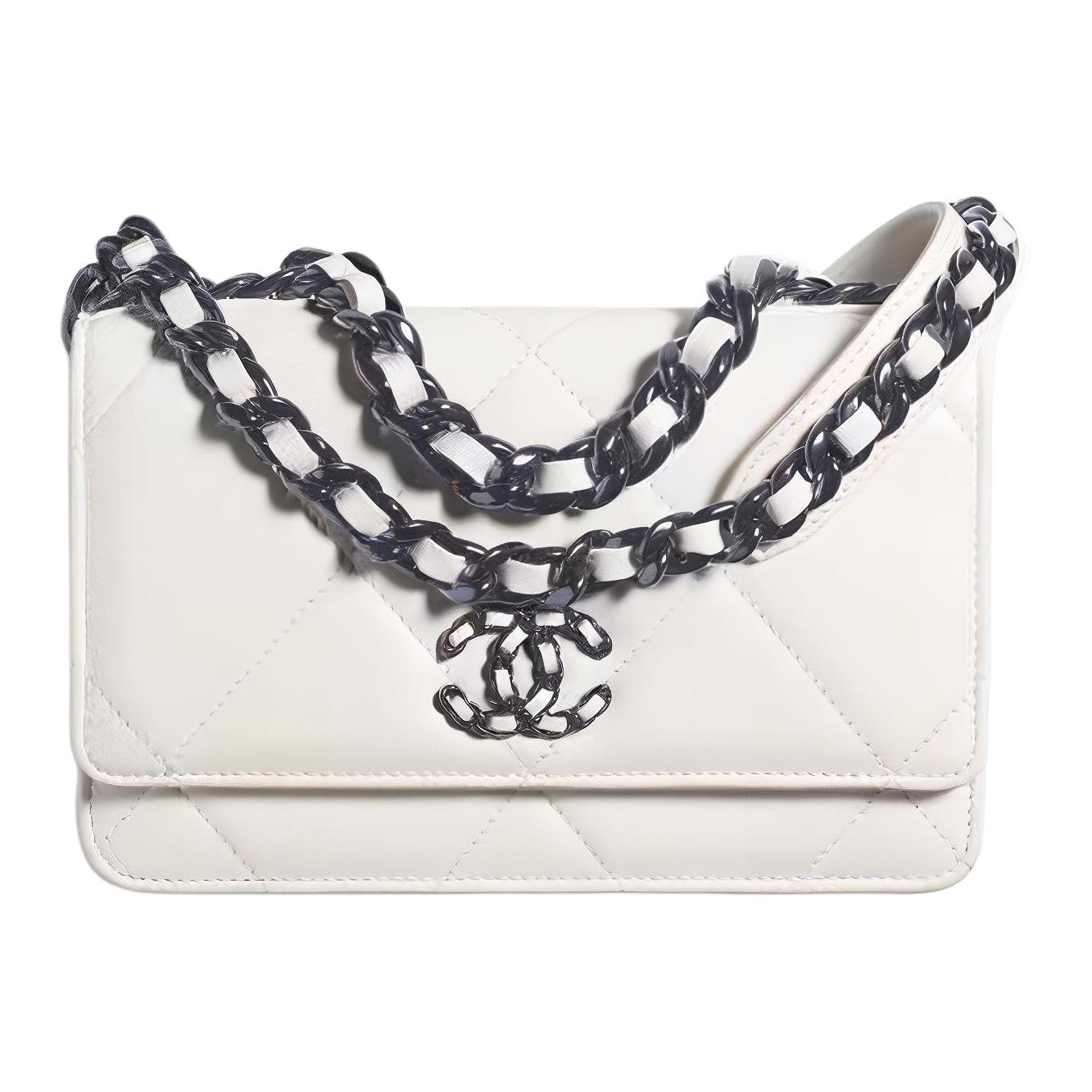Женская сумка Chanel 19BagWOC21K (черно-белая)