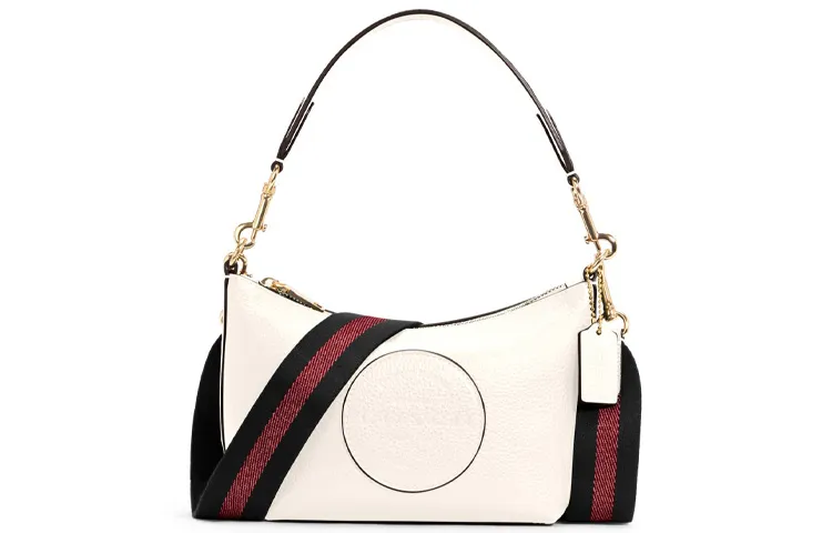 COACH Dempsey Leather Shoulder Bag One Shoulder Crossbody Handbags Small Women's White