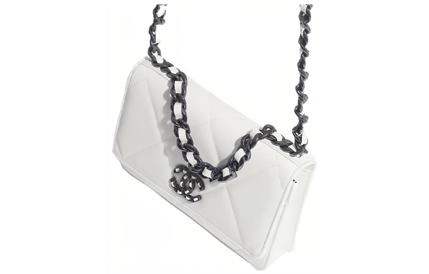 Женская сумка Chanel 19BagWOC21K (черно-белая) — фото 2
